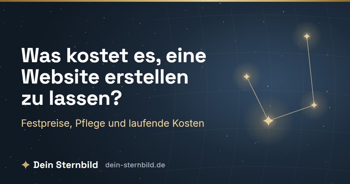 Titelbild Dein Sternbild: Sternbild Winkelmaß in Gold auf nachtblauem Himmel